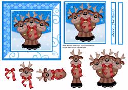 Reindeer Cluster Card Front & Decoupage