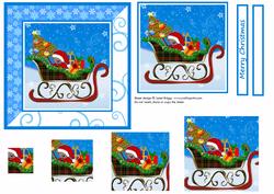 Santa's Sleigh Card Front & Pyramage