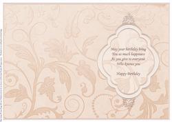 Birthday Insert Cappuccino for Portrait Cards