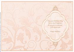 Birthday Insert Peach for Portrait Cards