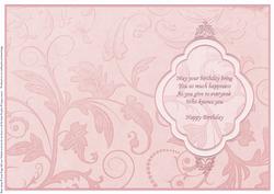Birthday Insert Rose for Portrait Cards