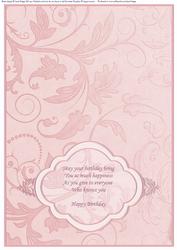 Birthday Insert Rose for Landscape Cards