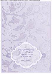 Birthday Insert Silver Lilac for Landscape Cards
