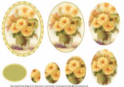 Lemon Roses in Vase Topper & Pyramid