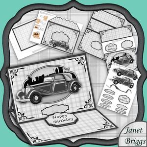 Vintage Car Old But Classic! Easel Card Kit