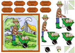 Whimsy Gardener Topper and Decoupage