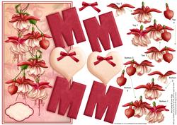 Mum & Fuchsias Over the Side Card