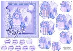 Christmas Vintage Church Card & Pyramage