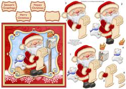 Santas Christmas Post Topper & Decoupage