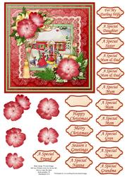Christmas Rose Frame & Vintage Home Decoupage