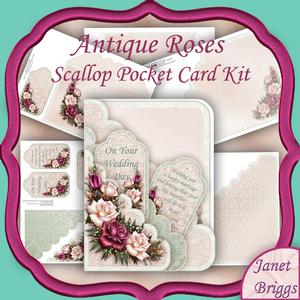Antique Roses Scalloped Pocket Card Kit