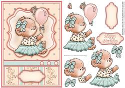 Bear, Balloon & Butterfly Topper & Decoupage