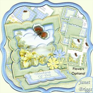 Lemon Irises & Butterfly Easel Card Kit