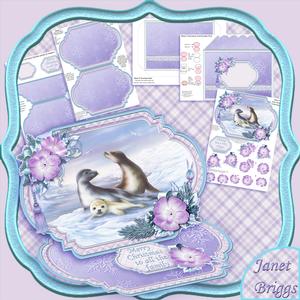 Seal Family Christmas Easel Card Kit
