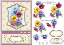 Pansy Frame Card Topper & Decoupage