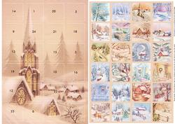 Christmas Advent Card Vintage Winter Scenes