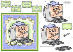 Virus Warning Get Well Soon Topper & Decoupage