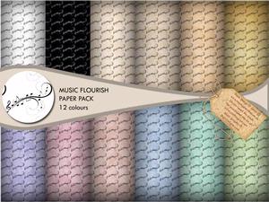 Musical Flourish 12 Sheet Paper Pack