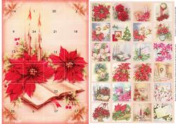 Christmas Advent Card Vintage Floral 1