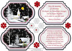 Christmas Scenes Toppers & Insert Plaques Black White