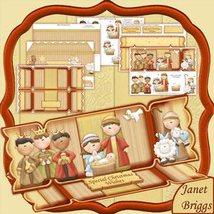 Christmas Nativity Large Dl Cracker Easel Card Kit