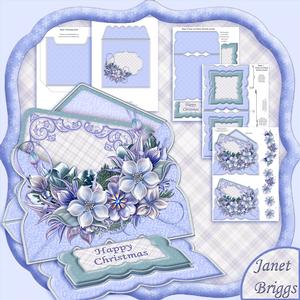 Christmas Florals 3D Envelope Easel Card Kit