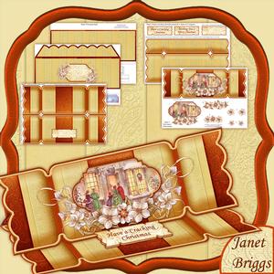 Large Dl Christmas Cracker Easel Card Kit Vintage Inn