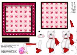 Animated Moveable Decoupage Valentine's Bear