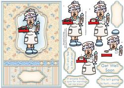 A Cure Get Well Soon or Birthday Decoupage Insert Available