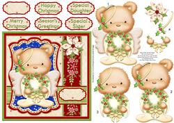 Christmas Angel Bear Topper & Decoupage