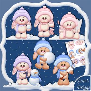 Snow Bunnies Christmas Designer Resource Graphics