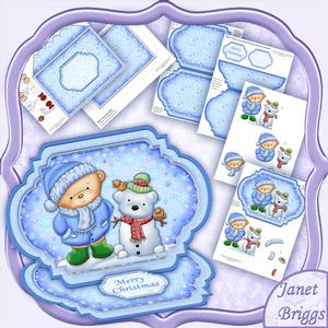 Teds Teddy Snowman Christmas Easel Card Kit