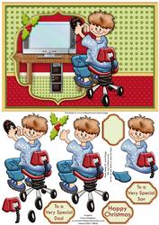 Christmas Teenage Gamer Topper & Decoupage