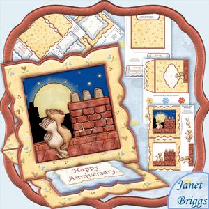 Rooftop Cats Easel Card Kit & Decoupage