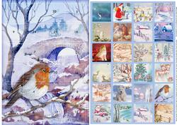 Christmas Advent Card Robin & Animals