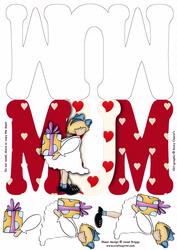 Mum Shape Card with Decoupage