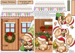 Snoozy Christmas Behind the Door Open & See