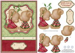 Mistletoe Mice Christmas Topper and Decoupage