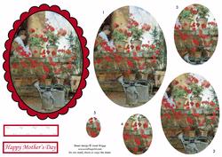 Lady & Geraniums Topper & Pyramid
