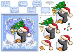Penguin's Christmas Tree Topper & Decoupage