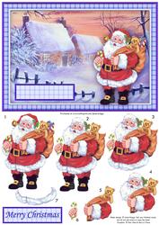 Santa on His Rounds Topper & Decoupage (insert Available)