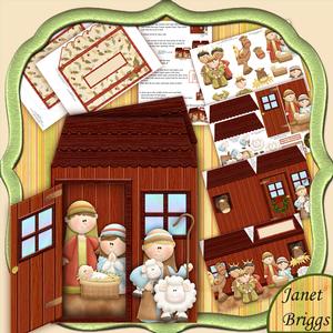 Nativity Inn Christmas Open Door Card Kit