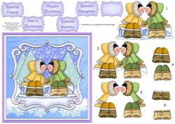 Christmas Eskimo Kiss Card Topper & Decoupage
