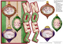 Vintage Christmas Baubles Over the Side Noel