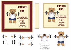 Fathers (father's) Day Strong Dad Bear Decoupage
