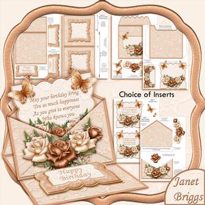 Coffee Roses Envelope Easel Kit Birthday or Anniversary
