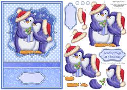 Penguins' Christmas Kiss A5 Decoupage Insert Available