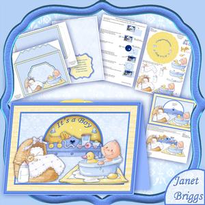 New Baby Boy in a Spin Card Kit & Decoupage