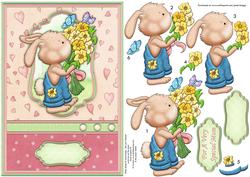 Some Bunny Loves You A5 Topper & Decoupage