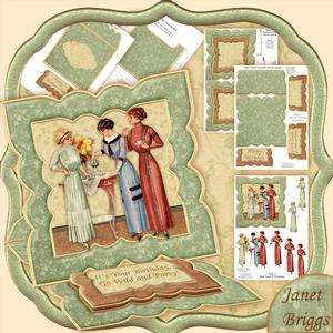 Vintage Birthday Party Easel Card Kit & Decoupage